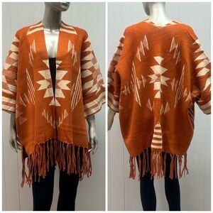A-Mazing Fringed Ruana Poncho